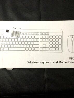 Wireless Keyboard & Mouse Combo – Black – USB Receiver – Quiet Slim Design (New)